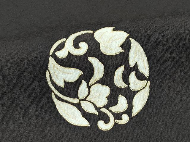 平和屋着物●極上　きもの志麻　岩下志麻ブランド　小紋　葡萄唐草丸文　金彩　檳榔子染色地　反端付き　逸品　CZAA4792s6