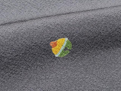 平和屋着物＃極上　長羽織　錫　黒橡色地　逸品　CZAA4795s6