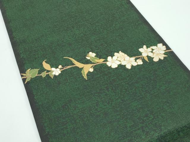 平和屋着物○極上 織楽浅野 太鼓柄袋帯 唐織 枝花文 金糸