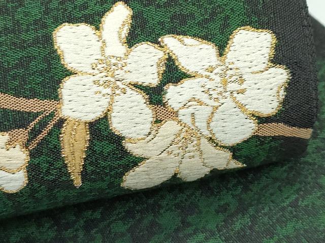 502my54◇最高級！極上の逸品 織楽浅野 花唐草文 金糸 高級袋帯◇未使用品 平和屋着物○極上 織楽浅野 太鼓柄袋帯 唐織 枝花文 金糸