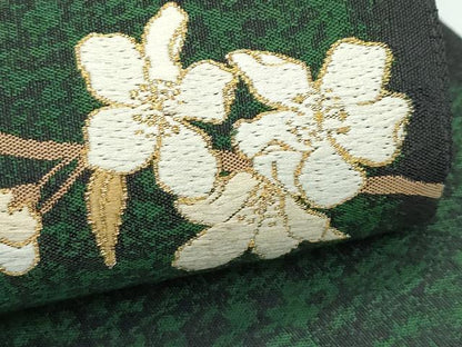 平和屋着物●極上　織楽浅野　太鼓柄袋帯　唐織　枝花文　金糸　逸品　未使用　CZAA4804s6