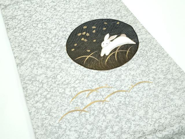 平和屋着物●極上　両面　太鼓柄袋帯　パッチワーク　跳び兎　金彩　逸品　CZAA4806s6 平和屋着物○極上 両面 太鼓柄袋帯 パッチワーク 跳び兎 金彩 逸品