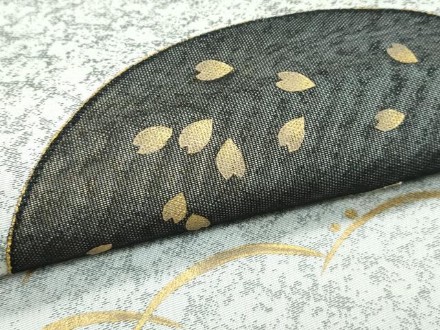 平和屋着物●極上　両面　太鼓柄袋帯　パッチワーク　跳び兎　金彩　逸品　CZAA4806s6