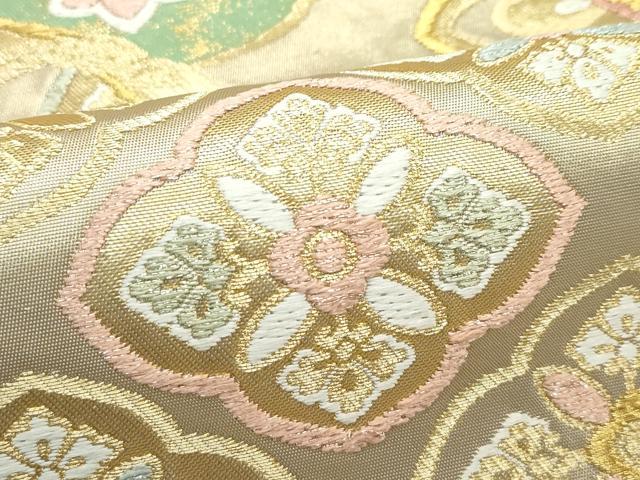 平和屋着物●極上　唐織・西陣の老舗・名門・藤原織物　六通柄袋帯　花蝶文　金銀糸　証紙付き　逸品　CZAA4812s6