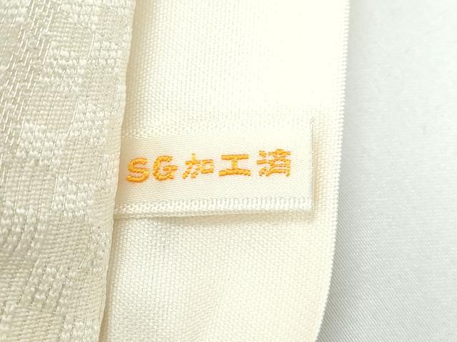平和屋着物●極上　太鼓柄袋帯　総刺繍　ラインストーン　葡萄唐草文　銀通し地　逸品　未使用　CZAA4813s6