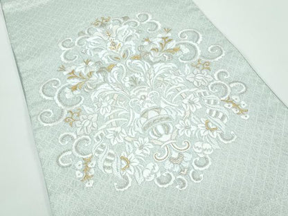 平和屋着物●極上　スリーシーズン　春夏秋　太鼓柄袋帯　総刺繍　更紗花唐草文　金銀糸　逸品　未使用　CZAA4815s6