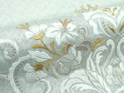 平和屋着物●極上　スリーシーズン　春夏秋　太鼓柄袋帯　総刺繍　更紗花唐草文　金銀糸　逸品　未使用　CZAA4815s6