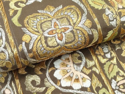 平和屋本店●極上　六通柄袋帯　総刺繍　駒刺繍　正倉院花唐草文　金銀糸　逸品　CZAA4817s6
