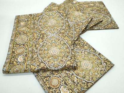 平和屋本店●極上　六通柄袋帯　総刺繍　駒刺繍　正倉院花唐草文　金銀糸　逸品　CZAA4817s6