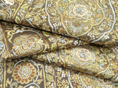平和屋本店●極上　六通柄袋帯　総刺繍　駒刺繍　正倉院花唐草文　金銀糸　逸品　CZAA4817s6