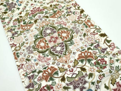 平和屋本店●極上　袋帯　中国三大刺繍　総相良刺繍　正倉院花文　金糸　逸品　CZAA4819s6