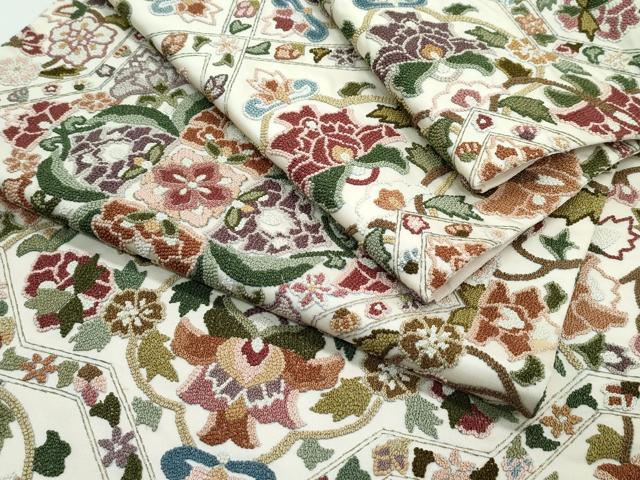 平和屋本店●極上　袋帯　中国三大刺繍　総相良刺繍　正倉院花文　金糸　逸品　CZAA4819s6