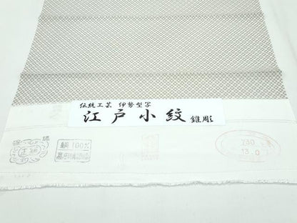 平和屋着物＊極上　夏物　江戸小紋　絽　幾何学文様　反端付き　逸品　未使用　CZAA4822s6