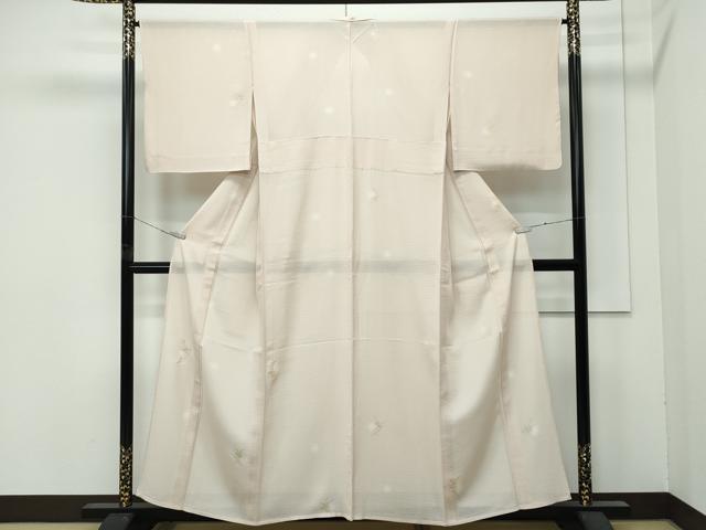 平和屋着物＊極上 夏物 小紋 絽 蛍暈し 草花文 金彩 反端付き 逸品 CZAA4826s6