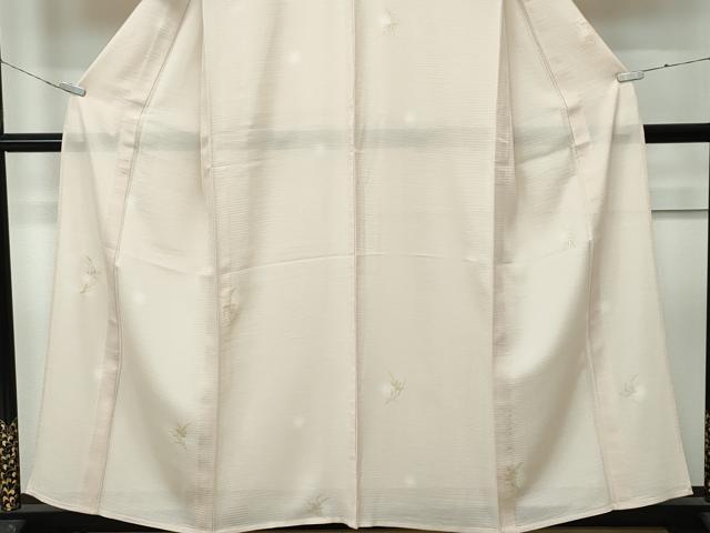 平和屋着物＊極上 夏物 小紋 絽 蛍暈し 草花文 金彩 反端付き 逸品 CZAA4826s6