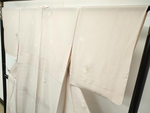 平和屋着物□極上 夏物 小紋 蛍暈し 絽縮緬 白藤色 逸品 CYAA3828s5