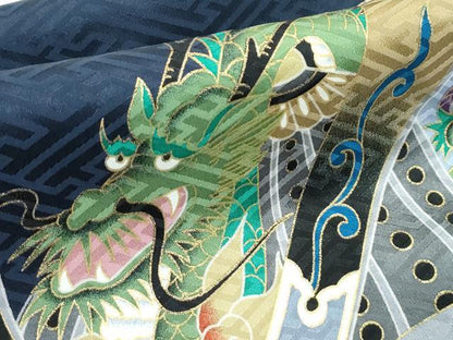 平和屋着物[]極上　男の子　祝着　産着　初着　のしめ　長襦袢セット　お宮詣り　兜　龍　暈し染め　逸品　未使用　CZAA4832s6