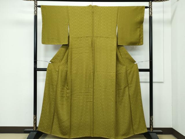 平和屋着物●極上　お召　色無地　梅幸茶色　花菱地紋　逸品　未使用　CZAA4849s6