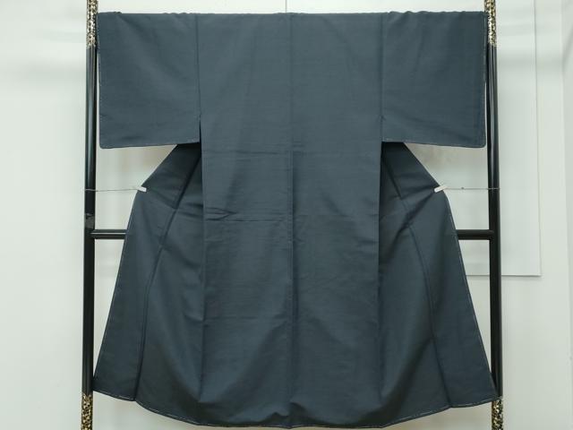 平和屋着物●極上　男性　紬　色無地　濃紺地　逸品　未使用　CZAA4853s6