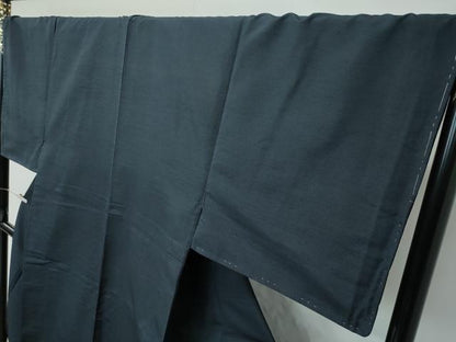 平和屋着物●極上　男性　紬　色無地　濃紺地　逸品　未使用　CZAA4853s6