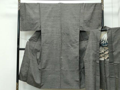 平和屋着物●極上　男性　紬　アンサンブル　キングサイズ　霞文　逸品　CZAA4858s6
