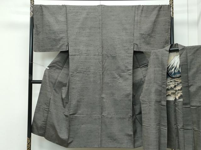 平和屋着物●極上　男性　紬　アンサンブル　キングサイズ　霞文　逸品　CZAA4858s6
