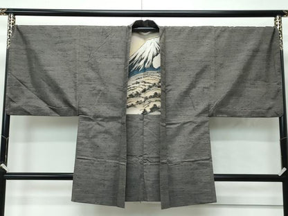 平和屋着物●極上　男性　紬　アンサンブル　キングサイズ　霞文　逸品　CZAA4858s6