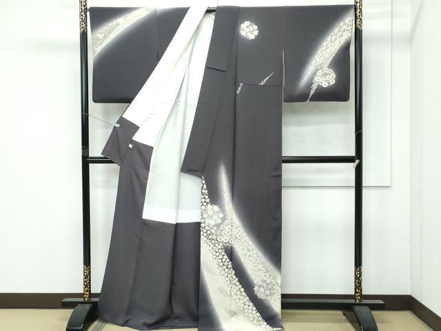 平和屋着物●極上 十日町 名門 滝泰謹製 訪問着 おぼろ染め 襲絞り 中国三大刺繍 相良刺繍 舞花文 金糸 檳榔子染色地 逸品 CZAA4861s6