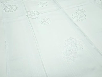 平和屋本店●極上　小紋　正倉院花文　銀彩　Peria e Argento　藍白色地　反端付き　逸品　未使用　CZAA4872s6