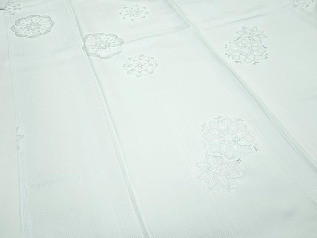 平和屋本店●極上　小紋　正倉院花文　銀彩　Peria e Argento　藍白色地　反端付き　逸品　未使用　CZAA4872s6