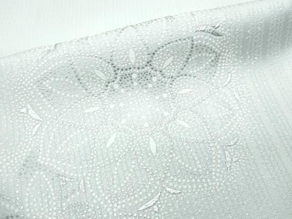 平和屋本店●極上　小紋　正倉院花文　銀彩　Peria e Argento　藍白色地　反端付き　逸品　未使用　CZAA4872s6