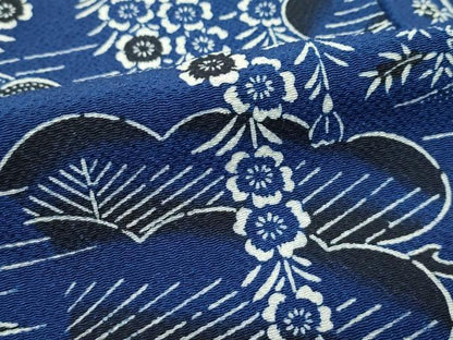 平和屋本店●極上　浦野理一　型染　付下げ小紋　遠山花松文　鬼しぼ縮緬　逸品　未使用　CZAA4879s6