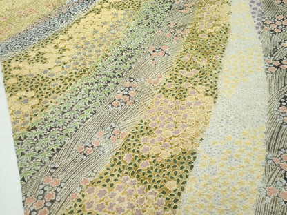 平和屋本店●極上　訪問着　絞り　中国三大刺繍　相良刺繍　草花文　銀通し地　逸品　CZAA4881s6