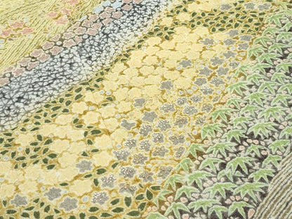 平和屋本店●極上　訪問着　絞り　中国三大刺繍　相良刺繍　草花文　銀通し地　逸品　CZAA4881s6