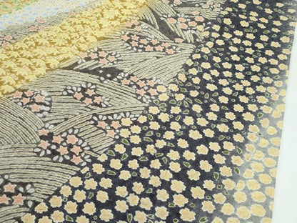 平和屋本店●極上　訪問着　絞り　中国三大刺繍　相良刺繍　草花文　銀通し地　逸品　CZAA4881s6