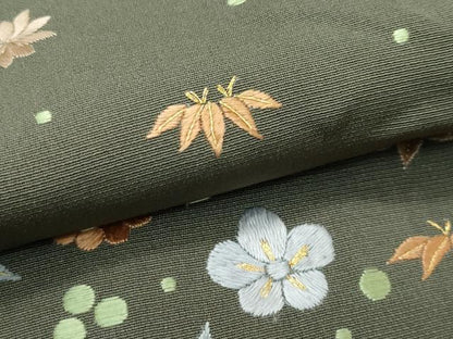 平和屋本店●極上　京都老舗銘店・に志田　色留袖　総刺繍　松竹梅花文　金糸　藍媚茶色地　たとう紙付き　逸品　CZAA4882s6
