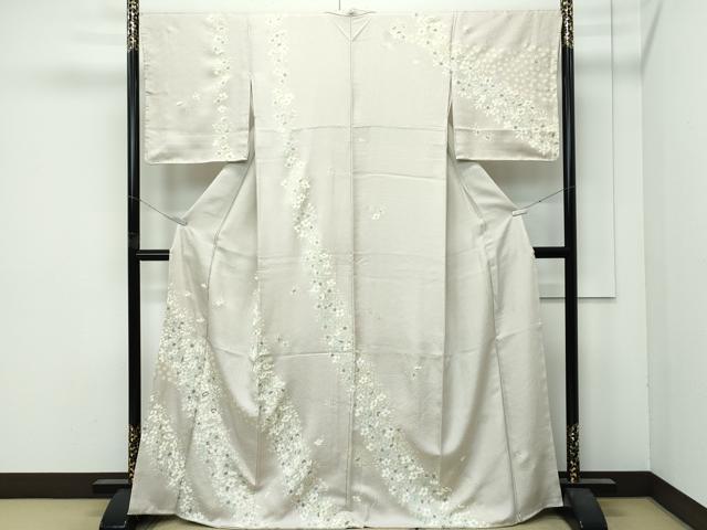 平和屋着物●極上　訪問着　草花文　金彩　亜麻色地　逸品　未使用　CZAA4884s6