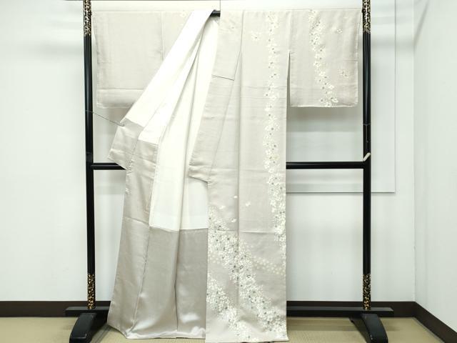 平和屋着物●極上　訪問着　草花文　金彩　亜麻色地　逸品　未使用　CZAA4884s6