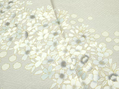 平和屋着物●極上　訪問着　草花文　金彩　亜麻色地　逸品　未使用　CZAA4884s6