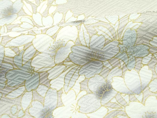 平和屋着物●極上　訪問着　草花文　金彩　亜麻色地　逸品　未使用　CZAA4884s6