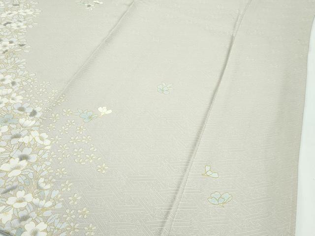 平和屋着物●極上　訪問着　草花文　金彩　亜麻色地　逸品　未使用　CZAA4884s6