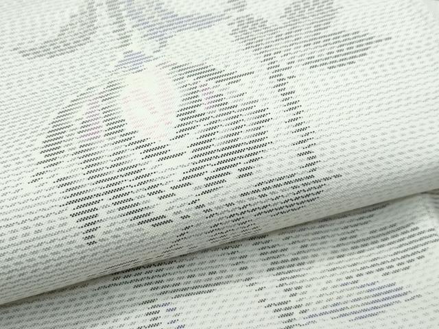 平和屋着物●極上　本場大島紬　白大島　白泥染　草花文　ほていや　株式会社大山謹製　証紙付き　逸品　未使用　CZAA4885s6
