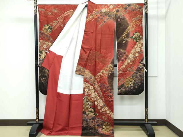 平和屋着物●極上　振袖　辻が花　絞り　暈し染め　金通し地　逸品　CZAA4889s6