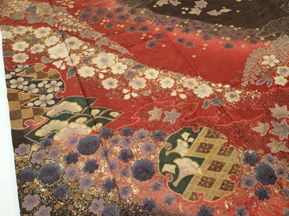 平和屋着物●極上　振袖　辻が花　絞り　暈し染め　金通し地　逸品　CZAA4889s6