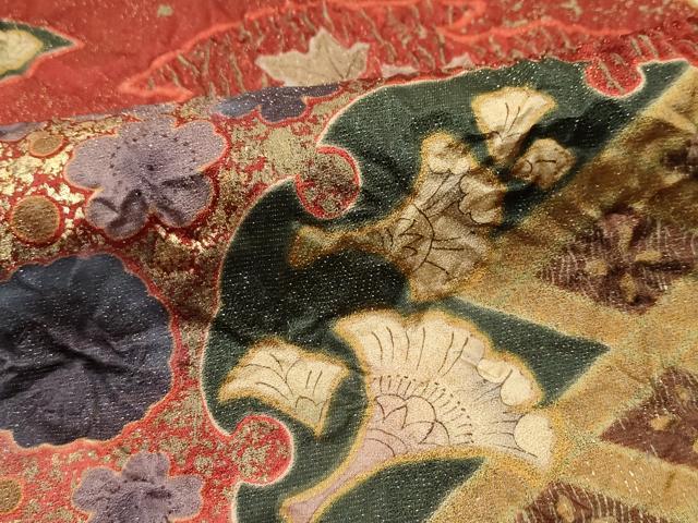 平和屋着物●極上　振袖　辻が花　絞り　暈し染め　金通し地　逸品　CZAA4889s6