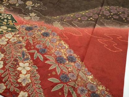 平和屋着物●極上　振袖　辻が花　絞り　暈し染め　金通し地　逸品　CZAA4889s6