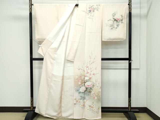 平和屋着物●極上　京友禅の第一人者　松井青々　訪問着　草花文　暈し染め　金彩　香色地　逸品　未使用　CZAA4890s6