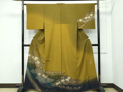 平和屋着物●極上　吉乃一廉　幻の辻が花　訪問着　絞り　草花霞文　金彩　逸品　CZAA4892s6