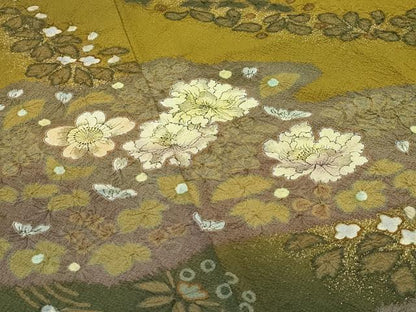 平和屋着物●極上　吉乃一廉　幻の辻が花　訪問着　絞り　草花霞文　金彩　逸品　CZAA4892s6