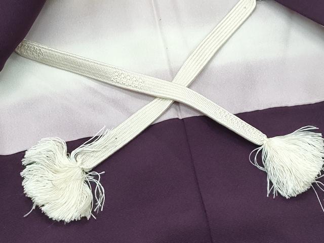 平和屋本店＃極上　創業460年・千總　羽織　刺繍　御所解文　似せ紫色地　羽織紐付き　逸品　CZAA4893s6